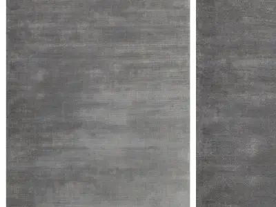 Carpet set 17 - Plain Gray Wool Rug - 6K 3D model