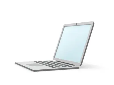 Laptop simple cartoon clean 3D model