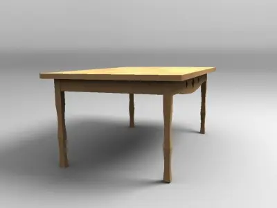 Wooden Table Free low-poly 3D model