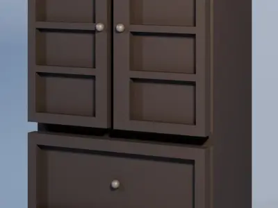 Wardrobe Closet in low poly  Free low-poly 3D model