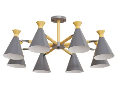 OLA Chandelier 8 lamps Low-poly 3D model