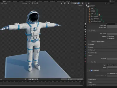 Astronaut Low-poly 3D model