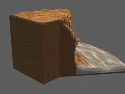 Cliff lowpoly V05 Low-poly 3D model