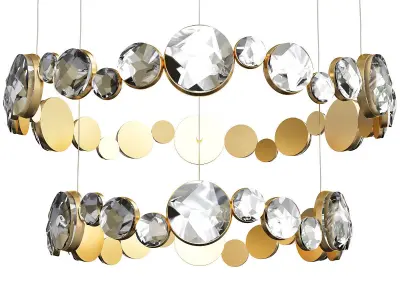 Ring Horizontal Chandelier With Crystals 3D model