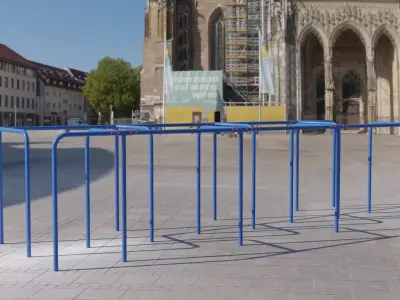 Calisthenics Labyrinth Bars 01 Blue Low-poly 3D model