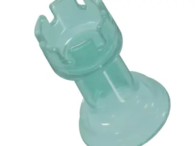 Transparent Chess Rook Piece 3D model