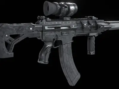 SS2 RZ1 - Assault Rifle Low-poly 3D model