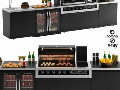 BBq and outdoor kitchen collection 3D Model Pack