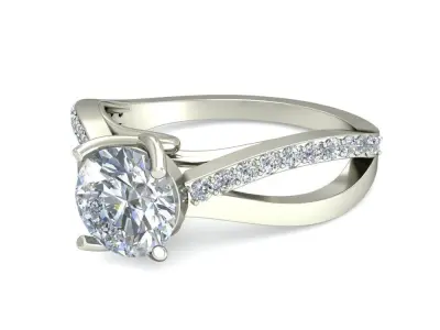 Women Wedding Engagement Two Band Ring 3D print model purchase