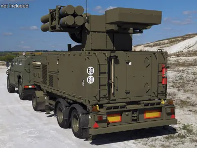  Military Truck with Missile System Crotale NG Rigged for Maya 