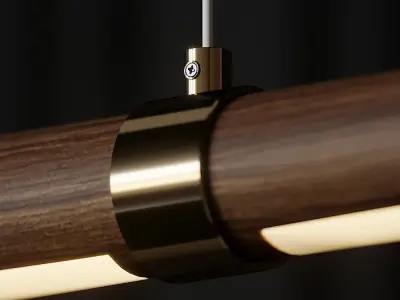 Linear Wood LED Pendant 3D model