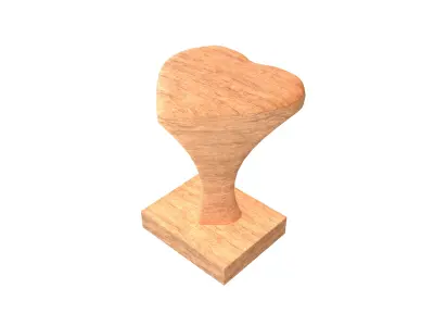 Rubber Heart Stamp v1 003 Low-poly 3D model