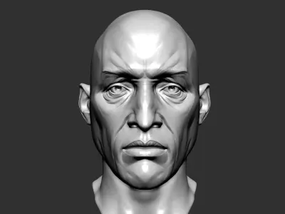 Male head sculpt human anatomy fantasy futuristic  3D model