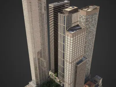 Realistic City District H8-H28 3D model