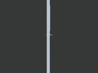 White Door with Four Panel Window 3D model