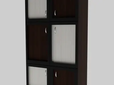 The Wardrobe wooden cabinet with doors and drawers 3D model