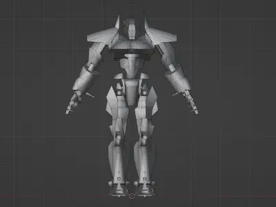 Low poly game-ready Unreal tenement game Rigged Egypt Robot Low-poly 3D model