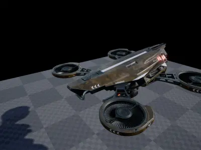 Sci-fi drone Low-poly 3D model Low-poly