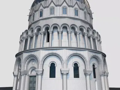 Baptistery leaning tower of pisa 3D model