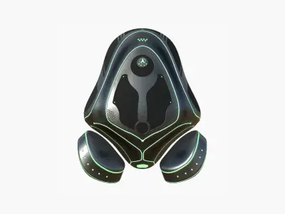 SciFi Backpack H01 Dark Metal - Fashion Character Design Low-poly 3D model