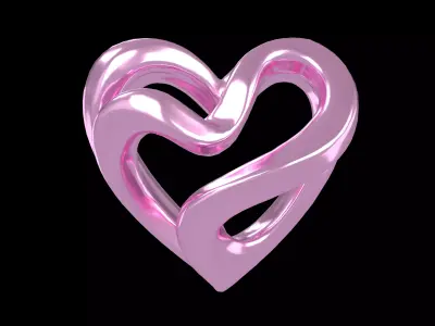 Abstract Heart Shape v1 004 Low-poly 3D model