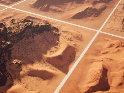 Wadi Rum dunes pack of 6 V1 Low-poly 3D model