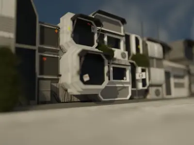 Blender sci fi street 3D model