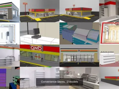 Convenience Stores 3D Model Pack