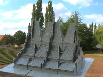 Gothic sinister large church 3D model