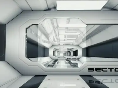 Sci Fi Corridor 3D model 139