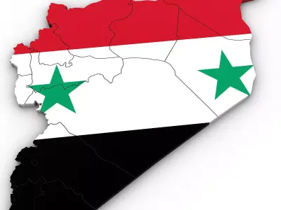 3d Political Map of Syria 3D model