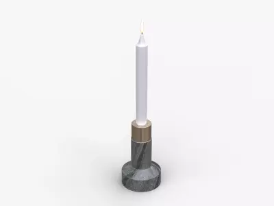 Tall Marble Candleholder Low-poly 3D model