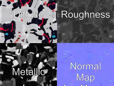 Stylish Neon Indicator Toy Robot Assistant Low-poly 3D model