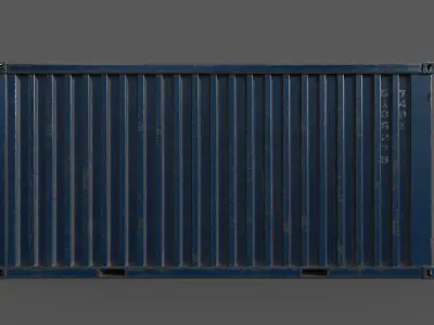 Blue Shipping Container PBR Low-Poly Game Ready 3D Model Low-poly 3D model