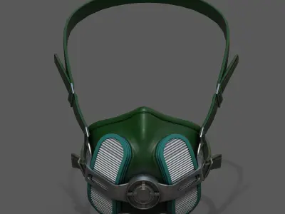 Gas mask protection futuristic technology fantasy human  Low-poly 3D model