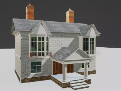  HOUSE EXTERIOR Low-poly 3D model