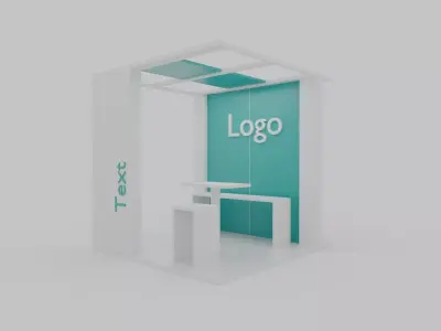 Simple Booth Event Low-poly 3D model