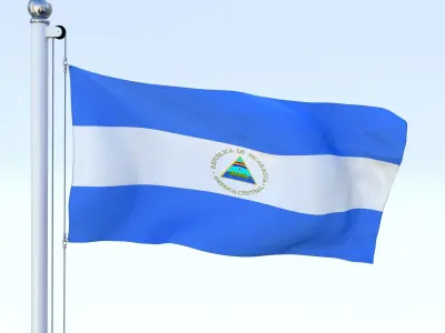 Animated Nicaragua Flag Low-poly 3D model