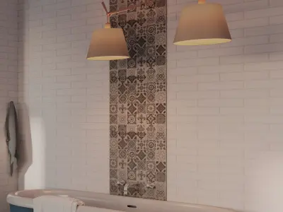 Elegant Classic Bathroom Interior 3D model