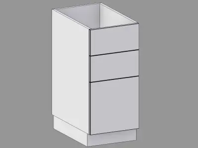 Kitchen Cabinet with Drawers v2 - 40 cm Low-poly 3D model
