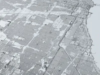 Chicago Road Network and Streets 3D model