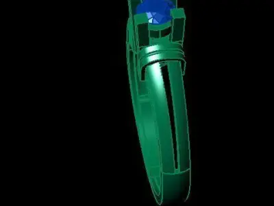 Single Diamond Wedding Ring For Women 3D print model