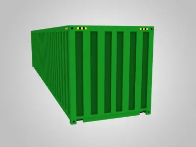 Voxel Shipping Container 40ft Low-poly 3D model