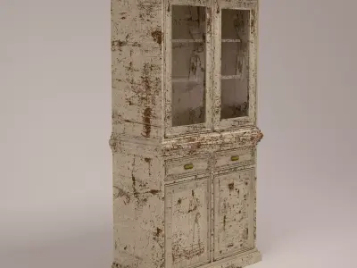 wardrobe china cabinet with glass doors 3D model