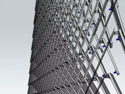 Parametric architectural mesh wall grid 3D model