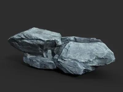 Low Poly Gray Rock 230322 - Ultra HD 16K Texture Low-poly 3D model