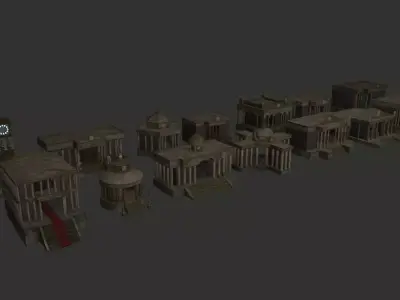 12 Houses of the zodiac Low-poly 3D model