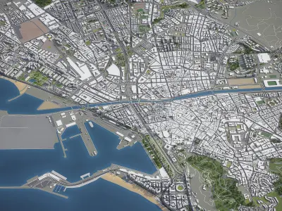 Malaga  Low-poly 3D model