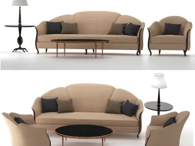 Christopher Guy arrondie sofa coffe table floor lamp armchair 3D model