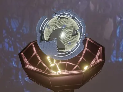 Desing Abstract Lightning Blender Ball  Low-poly 3D model